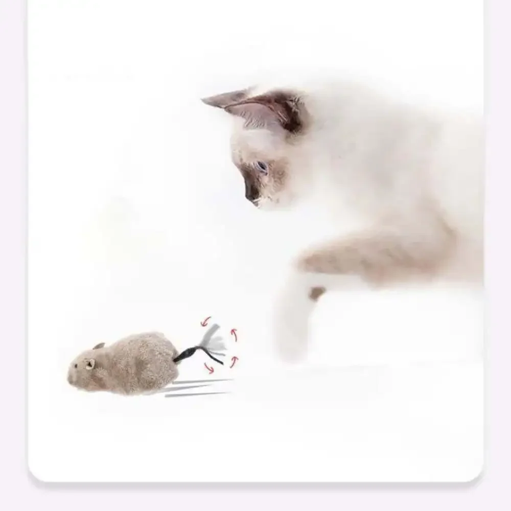 1Pc Funny Lifelike Plush Mouse Running Rat Toy for Cats Dogs Tail Mouse Pets Kid